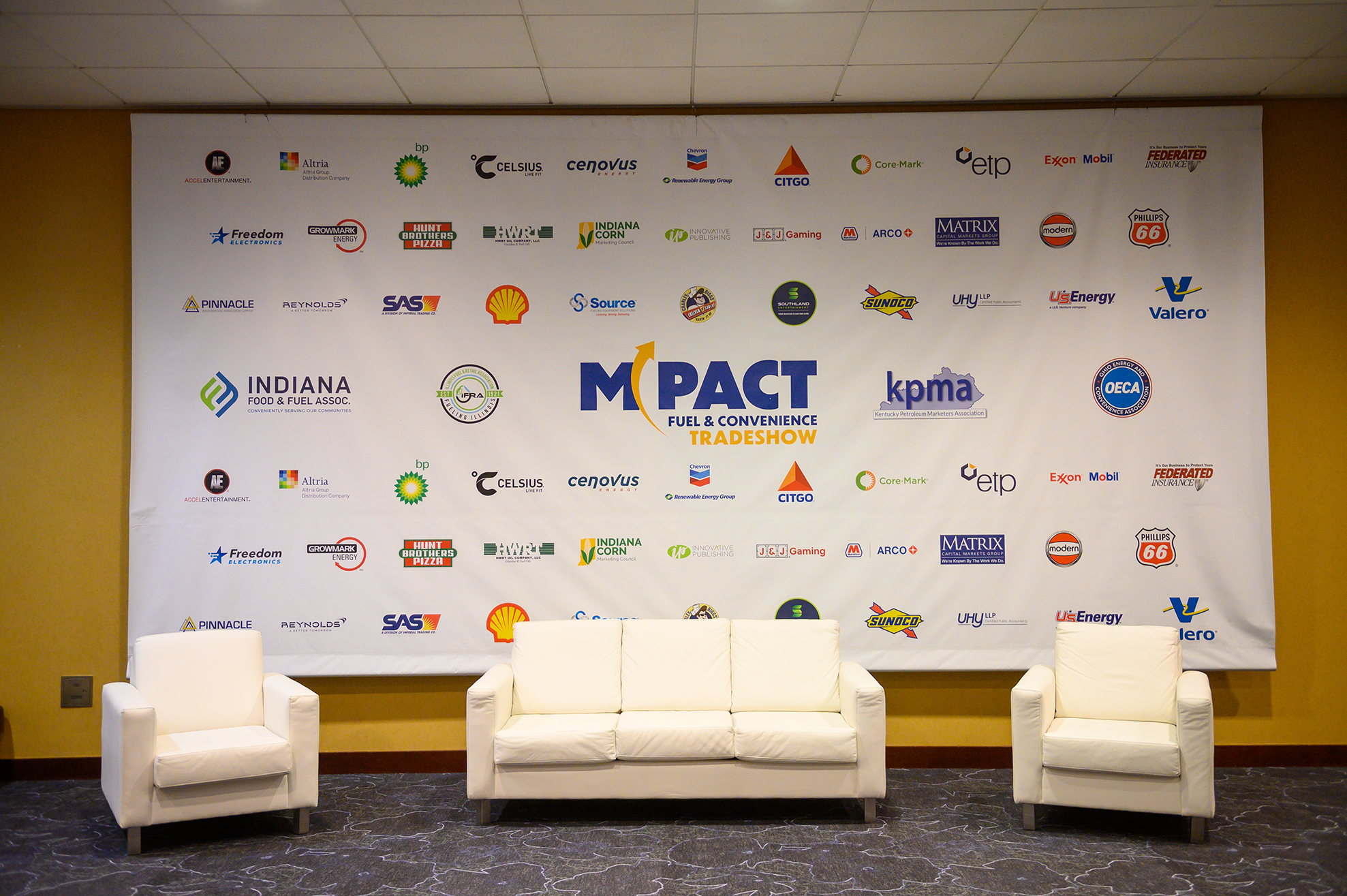 banner featuring all sponsors at M-PACT